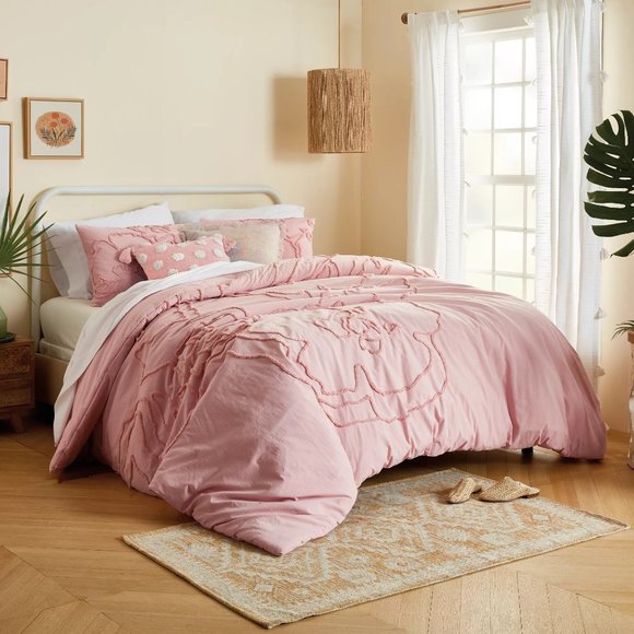 Wild Sage Other - new PEACH Wild Sage Corinna 68"x90" 100% Cotton TWIN XL Duvet Cover Set